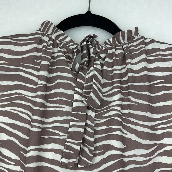 Loft Zebra Print Tie Back Shell Sz XS - Picture 8 of 12